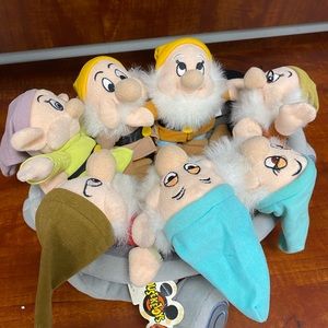 90’s Disney Seven Dwarf Beanies In Mine Car